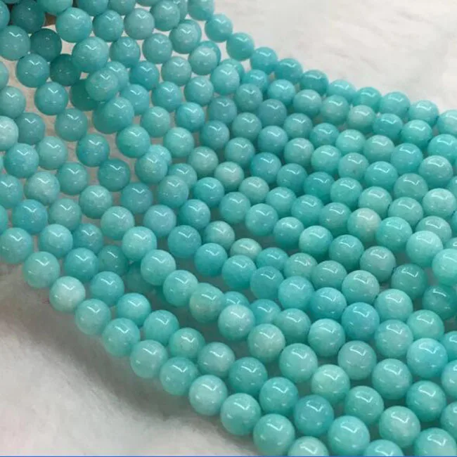 6mm natural AAA grade round smooth peru amazonite gemstone beads