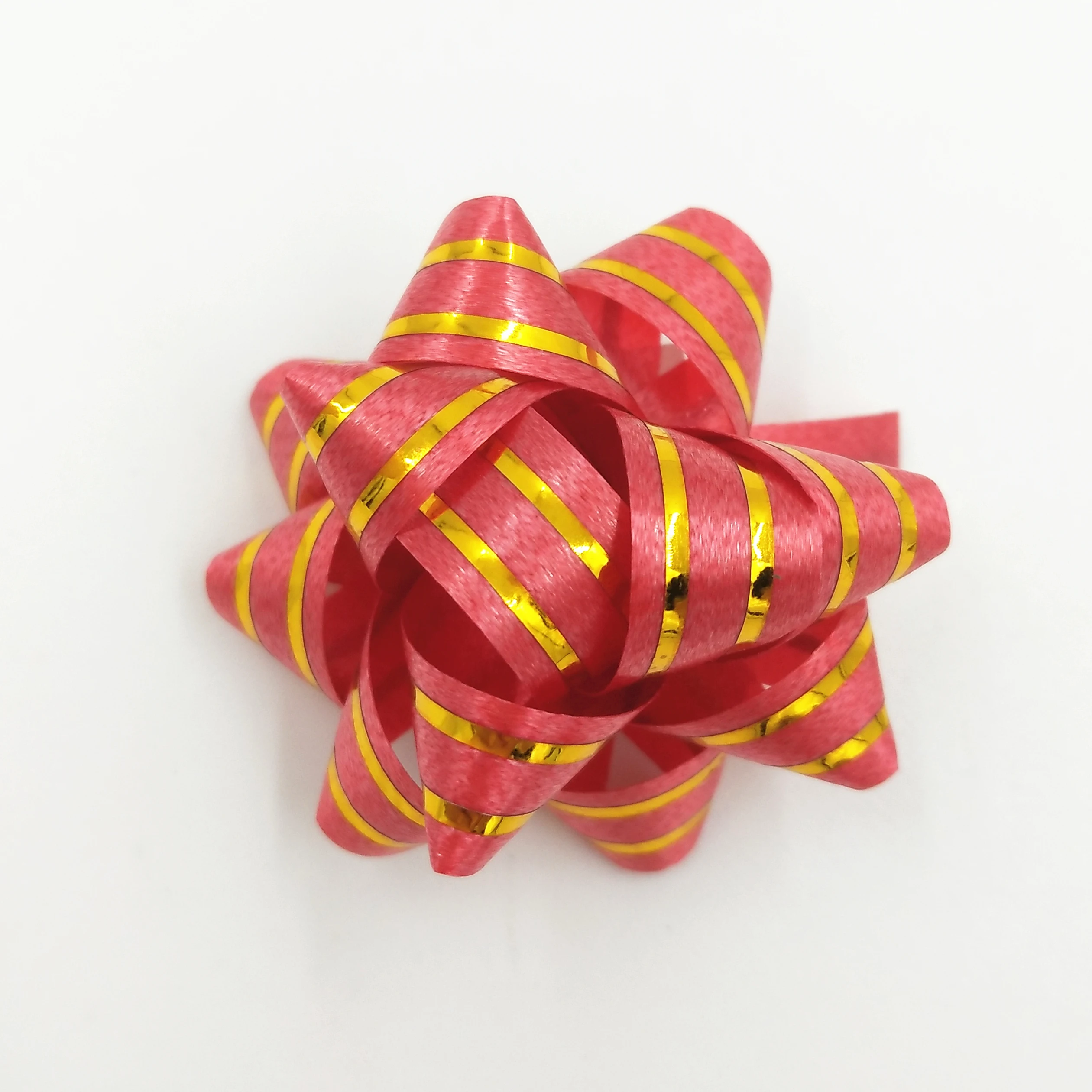 50 PCS In PVC Box Colorful PP Ribbon With Gold Line Star Bow