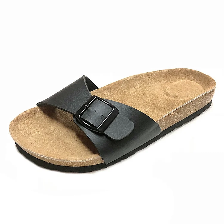 Prime Quality Wholesale Summer Women Outdoor Slippers Ladies Slide Sandals with Leather Insole Cork Midsole