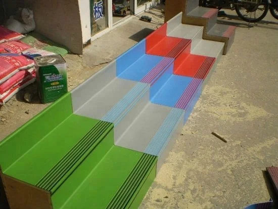 
L Shaped indoor PVC stair steps 