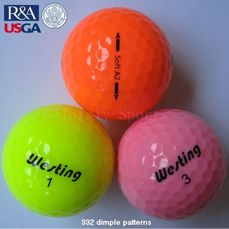 
Customize logo pink yellow orange golf ball 
