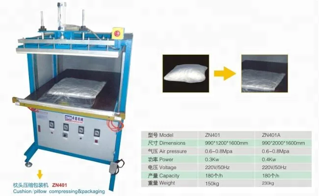 
pillow fiber filling machine - pillow package machine 