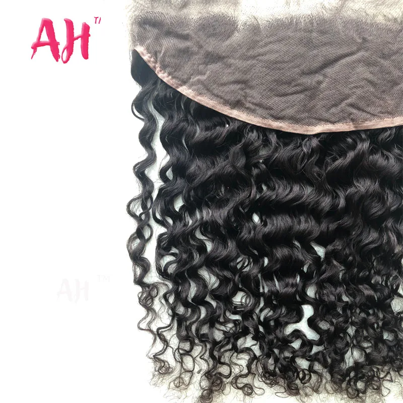 Cambodian Deep Wave Hair Lace Frontal Raw Cambodian Curly Human Hair Swiss Lace Fronntal 13*4 With Plucked Baby Hair