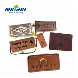 Wholesale custom jeans and bag private brand metal logo leather label