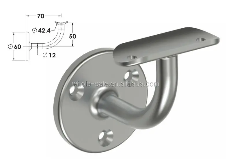 Кронштейн для поручней из нержавеющей стали HS16SPF023