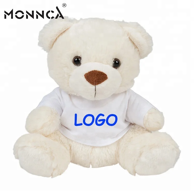 Soft Sublimation Stuffed Animals White Bear with T-shirt