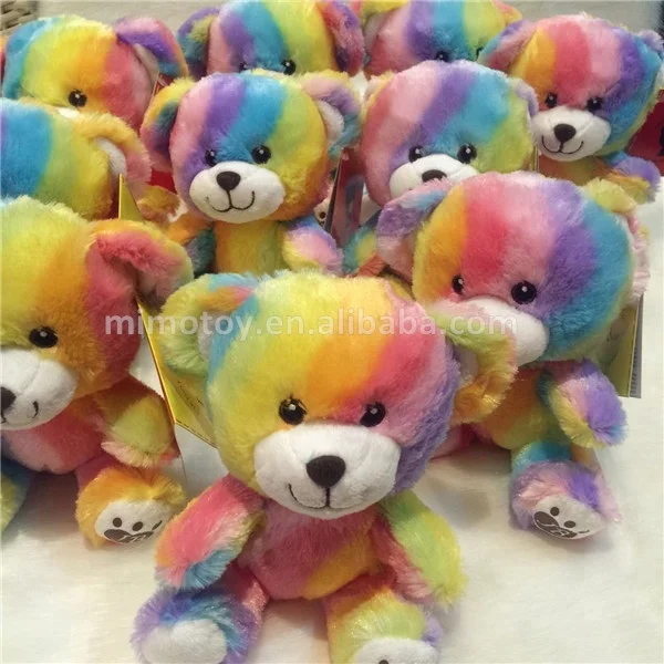 Beautiful Kids Cartoon Giant Plush Toy Rainbow Teddy Bear 2019 Valentine Gift Stuffed Animal Soft Plush Toy Colorful Teddy Bear