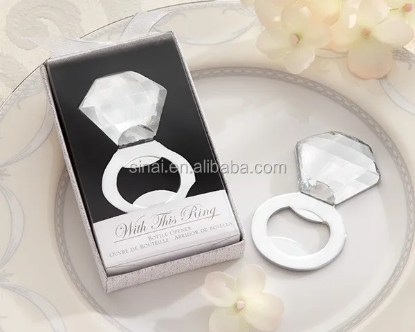 Beautiful Giveaway Souvenir Diamond Ring Wedding Bottle Opener / Popular Gift Bottle Opener