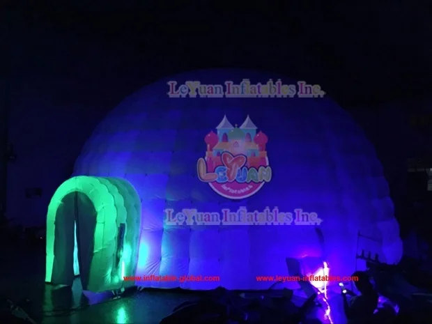 Best Quality FR Treated Outdoor Led Lighting Air Igloo 200 Person Inflatable Domes 15m