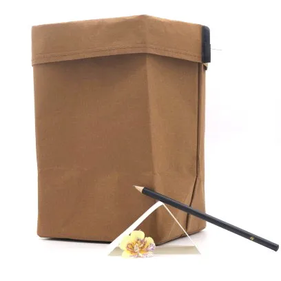 
Reusable Washable Kraft Paper Container For Tool ,Grocery ,Food ,Toy Box Bulk Sell Vintage Style paper bag 