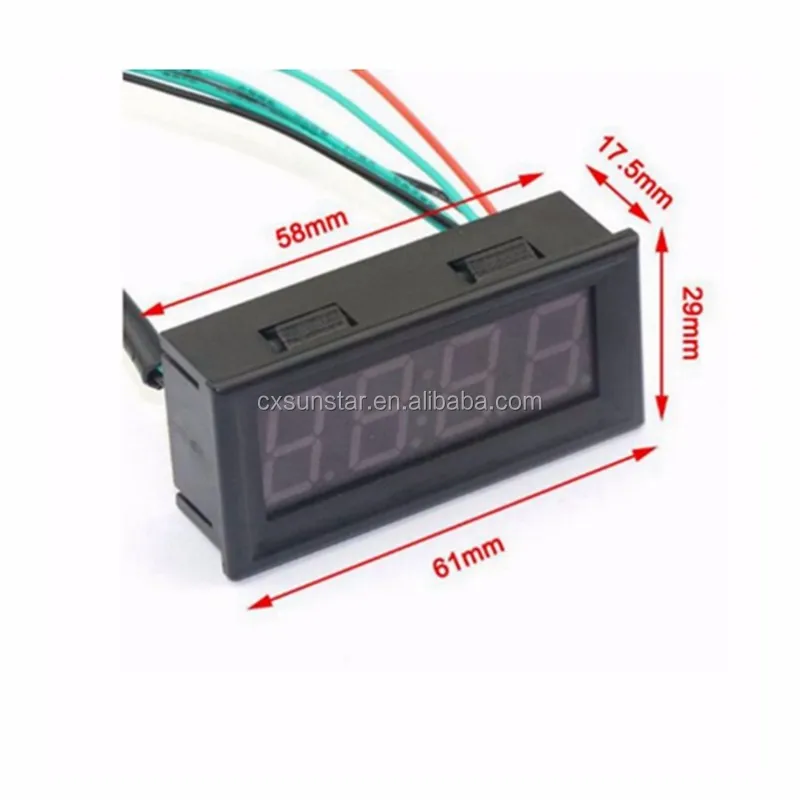 Mult-function 3 In Temperature Voltmeter Voltage Meter DC 12V 24V 0.56 Car Digital LED Display Gauge With Yellow