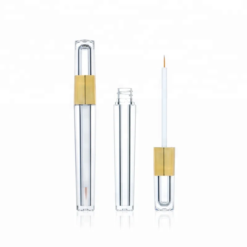 diamond crystal clear empty packaging lipgloss metallic rose gold slim liquid eyeliner container tubes eyelash serum bottle