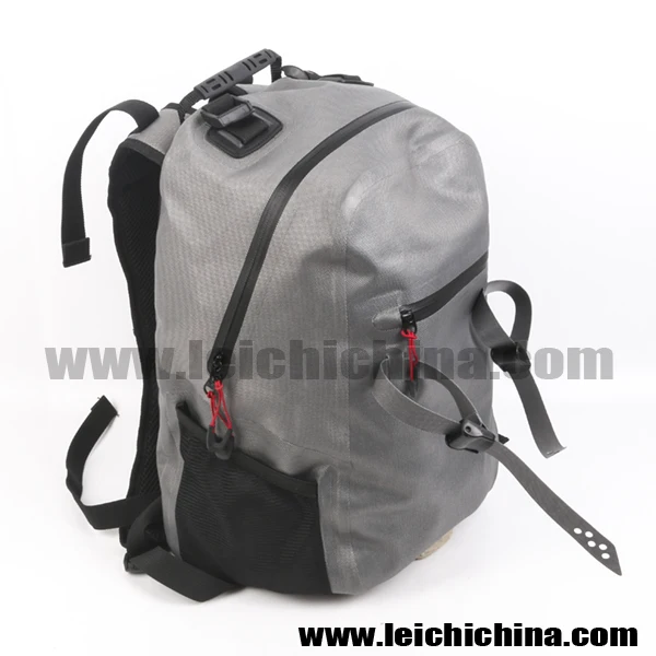 840D Polyurethane-coated waterproof fishing tackle backpack