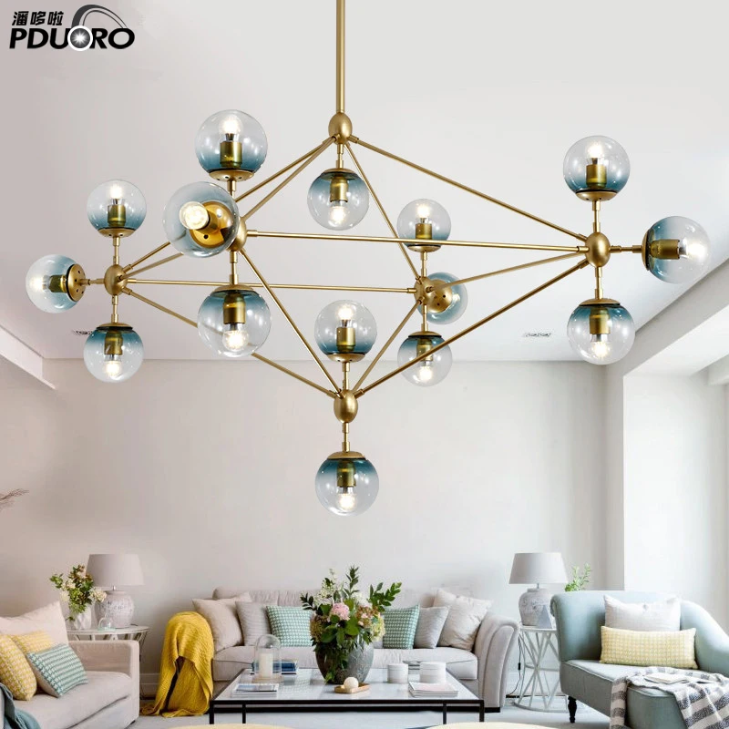 China manufacturer factory supplier fancy glass ball e27 bulb pendants lamp modern chandelier light