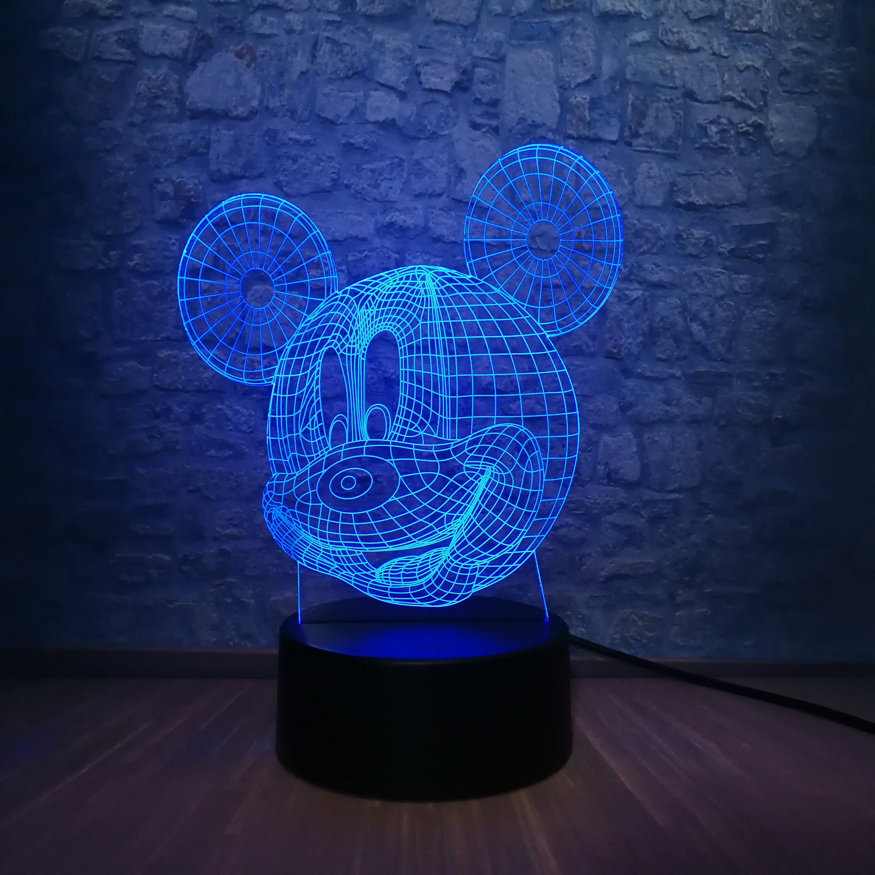 New 2022 Cartoon Kawaii Mickey Mouse 3D LED Night Light Multicolor Illusion Atmosphere Home Decorative Holiday Gift Luminaria