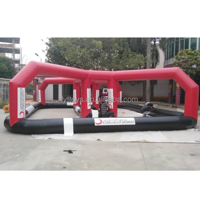 Factory price inflatable go kart race track outdoor inflatable track race for bumper car