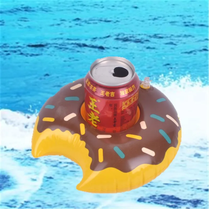 Z515 Custom PVC Round Flamingo Floating Beer Drink Holders Beach Float Beverage Coasters Swimming Pool Inflatable Cup Holder