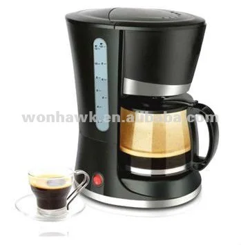 Электрическая кофемашина черного цвета 1,2 л со стеклянным горшком высокого качества