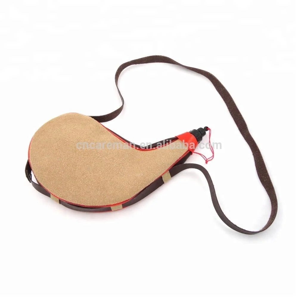 750ml Leather Bota Bag, Camping Hunting Gift Promotional Cheap Wineskins Mongolia Bottle w/Shoulder Strap & Soft Inner Bladder