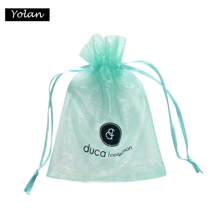 Factory price organza drawstring bag, organza gift bag, organza bag with logo printing