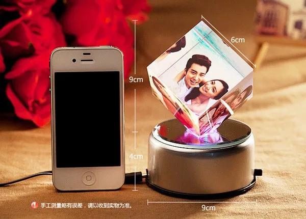crystal glass photo cube for wedding favor