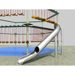 Customized children adventure outdoor stainless tube steel slides, kids outdoor slide playground equipment for sale