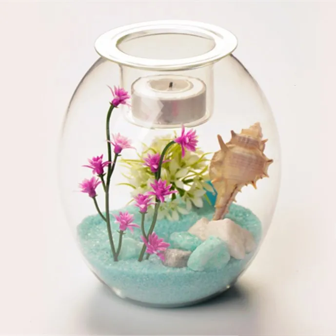 Novel Home Party Metal Candlestick Holder 2-Color Printed Glass Jar for Candlelight Dinner Customizable Logo