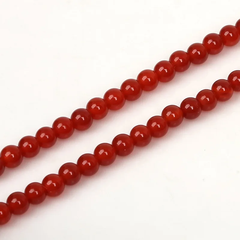Wholesale round red natural agate stone agate beads
