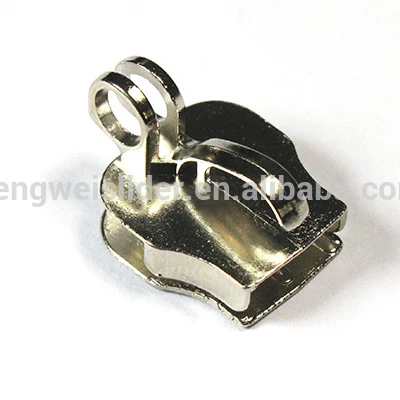 Nylon non lock zipper metal slider only zip head without puller new design for garment