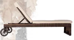 new style rattan outdoor lounge chair pool side beach sun lounger with wheels