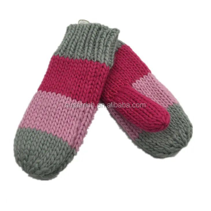 
Men/women Winter high grade cheap kids mittens knitted gloves pattern 