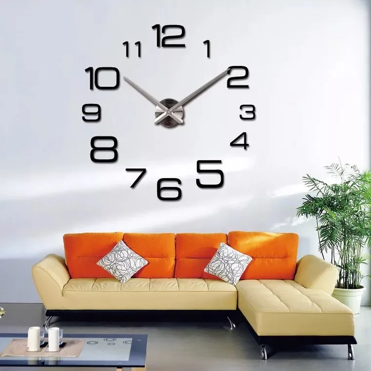 Home decoration large digital  Modern design clock ,big decorative sticker wall clocks wall watches unique gift wall clock