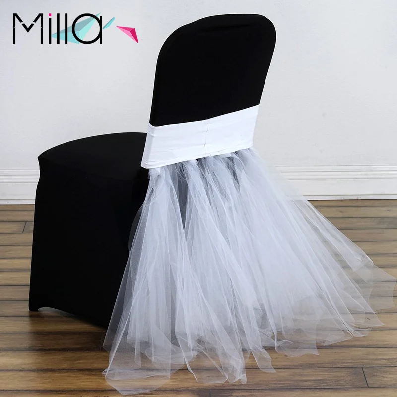 Spandex Chair Band with Skirting Chair Back Cover