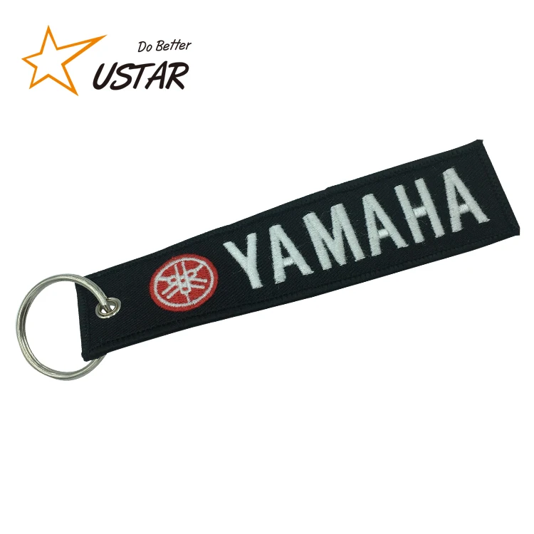 Factory oem custom auto fabric embroidery key tag holder custom made desgin airplane keychain