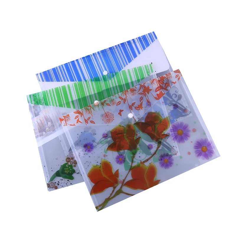 Colorful clear pp plastic envelope file folder fancy document folder