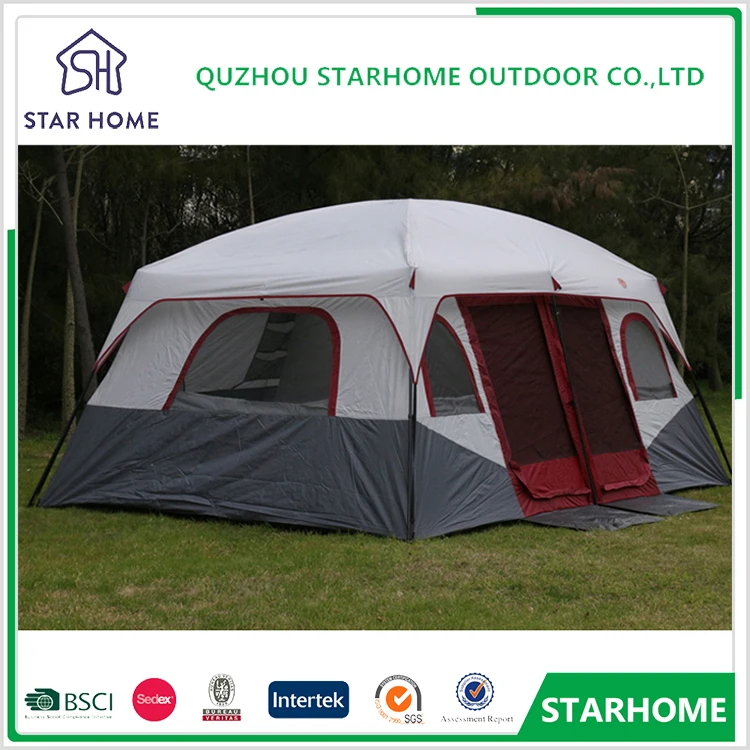 cheap 8 -12 people large luxury camping double layer 4 season waterproof cabin outdoor tent