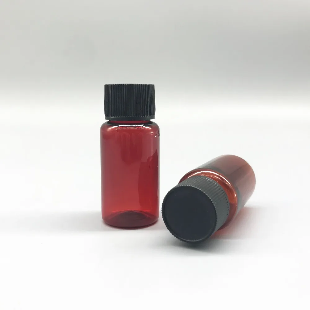 
Cleaning shop Pharmaceutical 25ml empty PET plastic Amber liquid small bottle with screw cap 