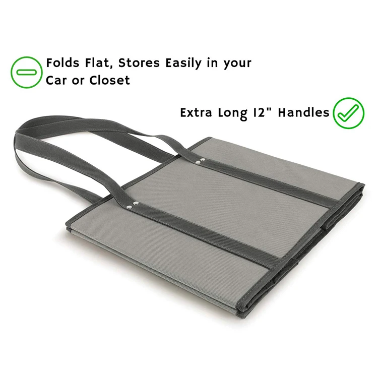 Reusable Grocery Bags Set Durable Heavy Duty Tote Bag Grocery Shopping Box Bag with Reinforced Bottom