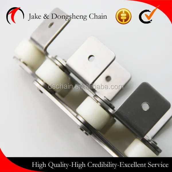 
double pitch plastic roller chain with attachment 