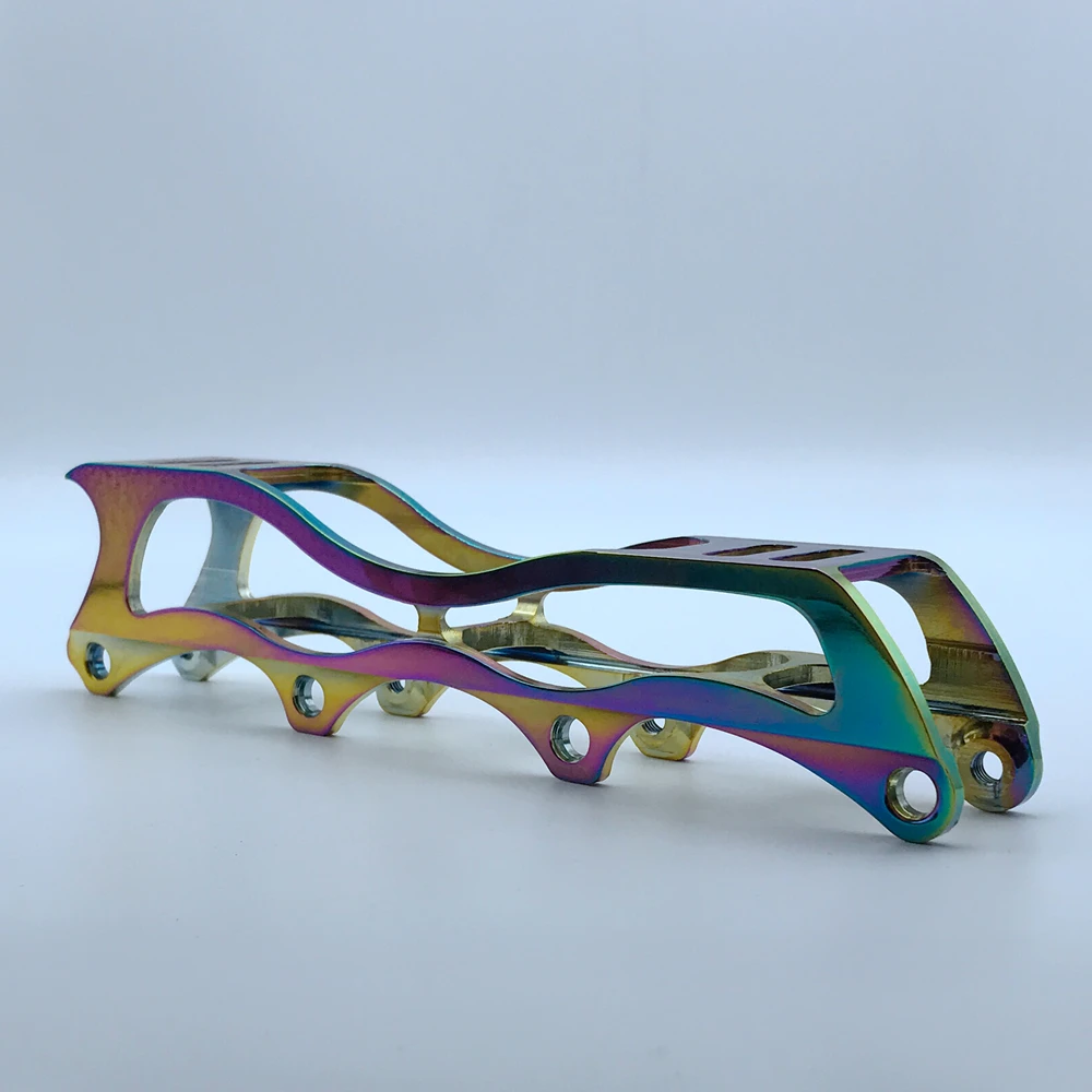 New Colorful Electroplating Aluminum Alloy Speed Inline Skate Frame Roller Blade Skate Shoe Holder Chassis
