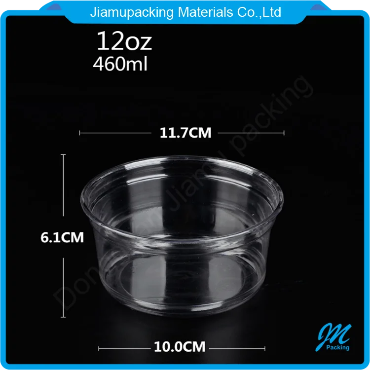 High quality transparent plastic fruit salad bowl container packaging box with lid
