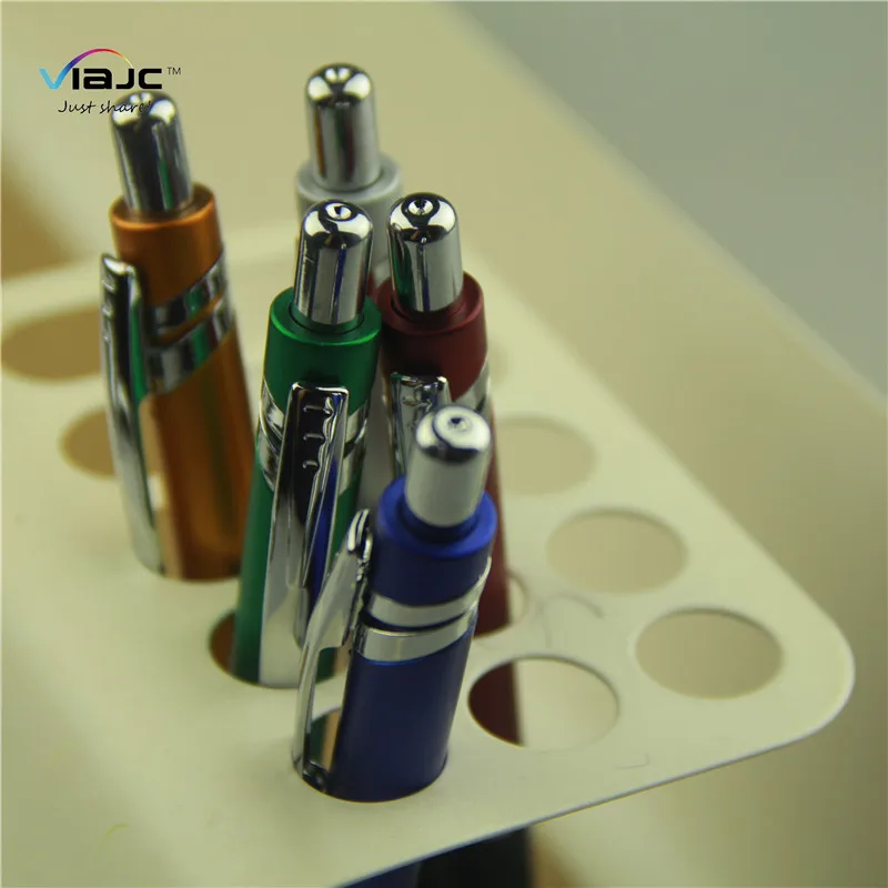 Custom Logo Metallic color Ball Pen with Colored Rubber Gripper