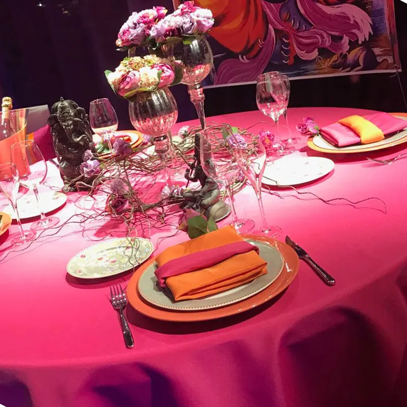 Cheap round Restaurant Banquet  red Table cloth for Wedding Party