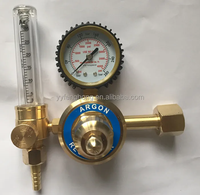Manufacturer full brass Argon regulator for with flow