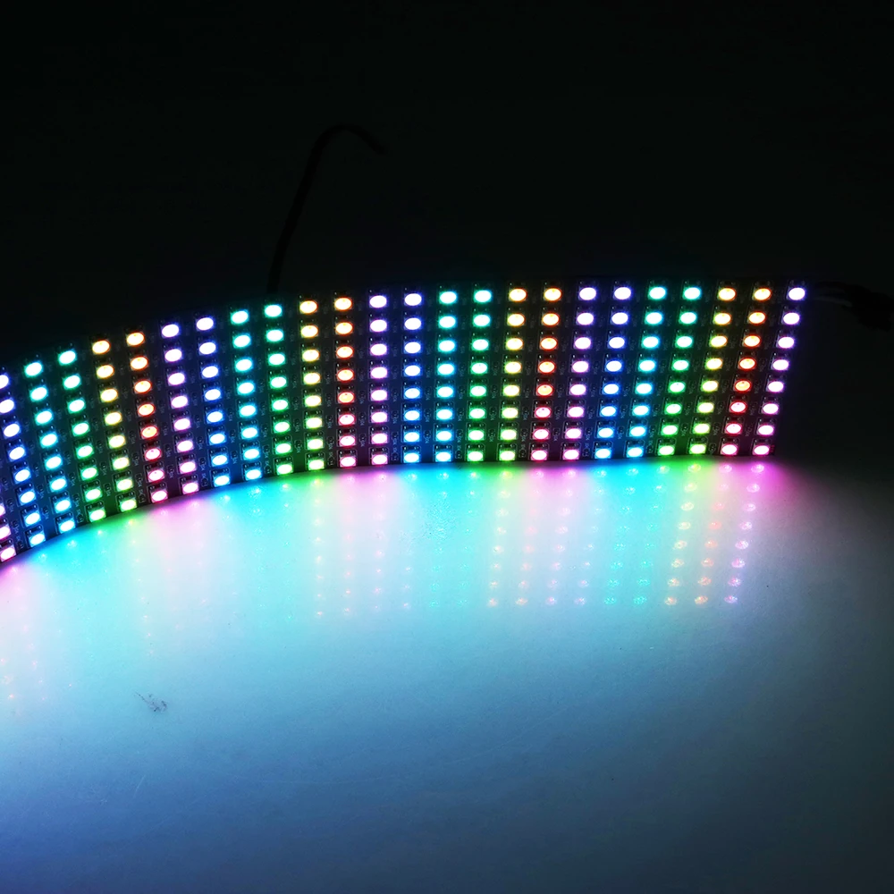 Factory price 8*32 Pixels Matrix WS2812 LED Digital Flexible Panel screen 5050 SMD RGB Individually Addressable Panel Lights