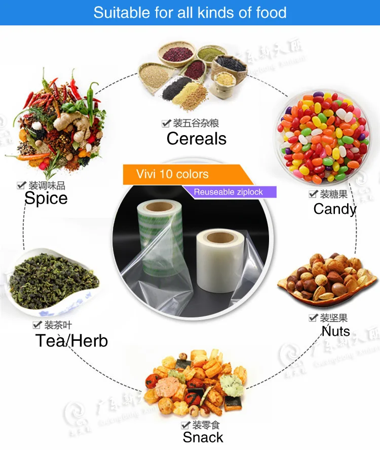 PET laminated with PE transparent food grade packaging plastic roll film package roll For powder flour