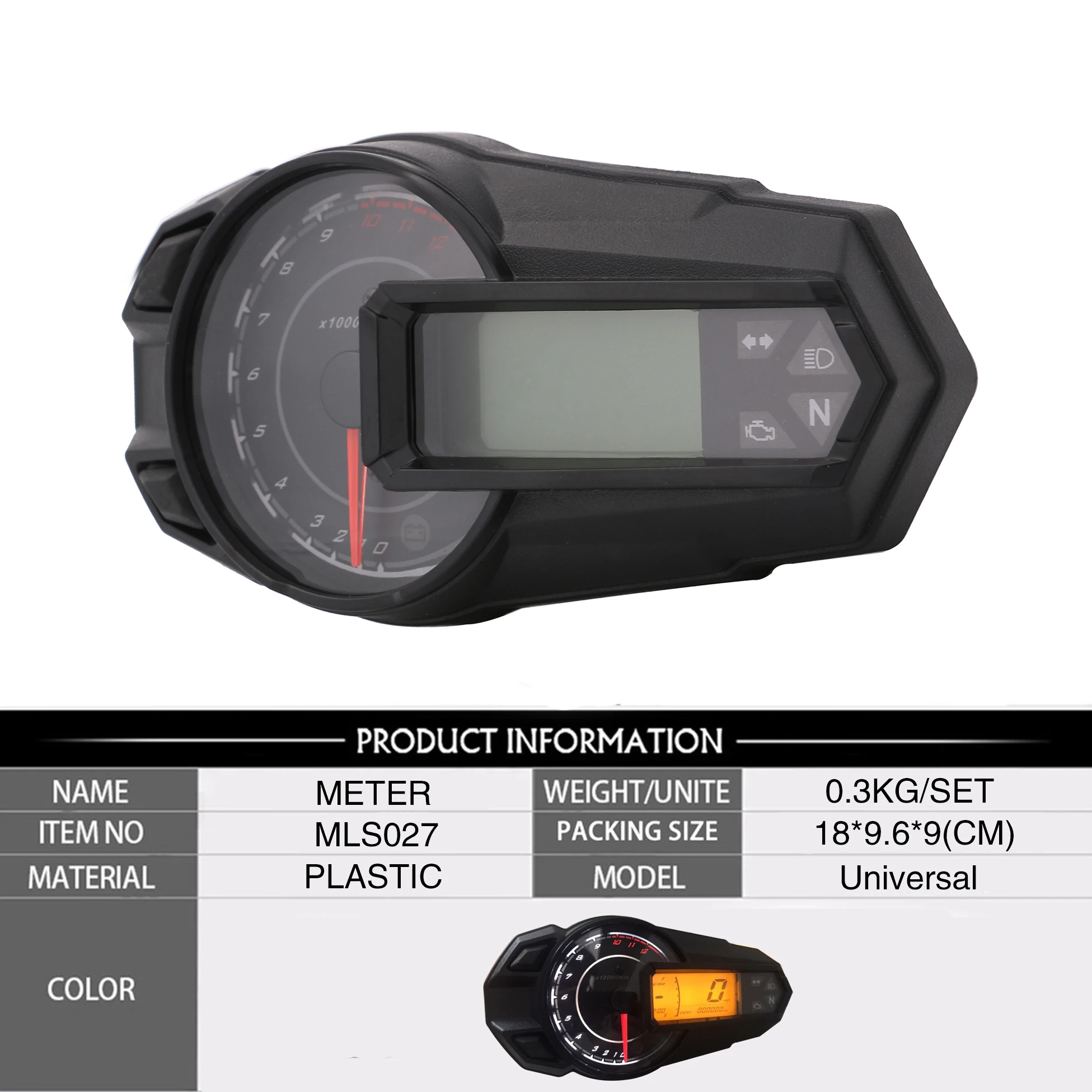 
2018 New LED Backlight Motorcycle Speedometer Odometer Tachometer Kmh MUniversal Motorcycle Speedometer Sensor 12000RPH 