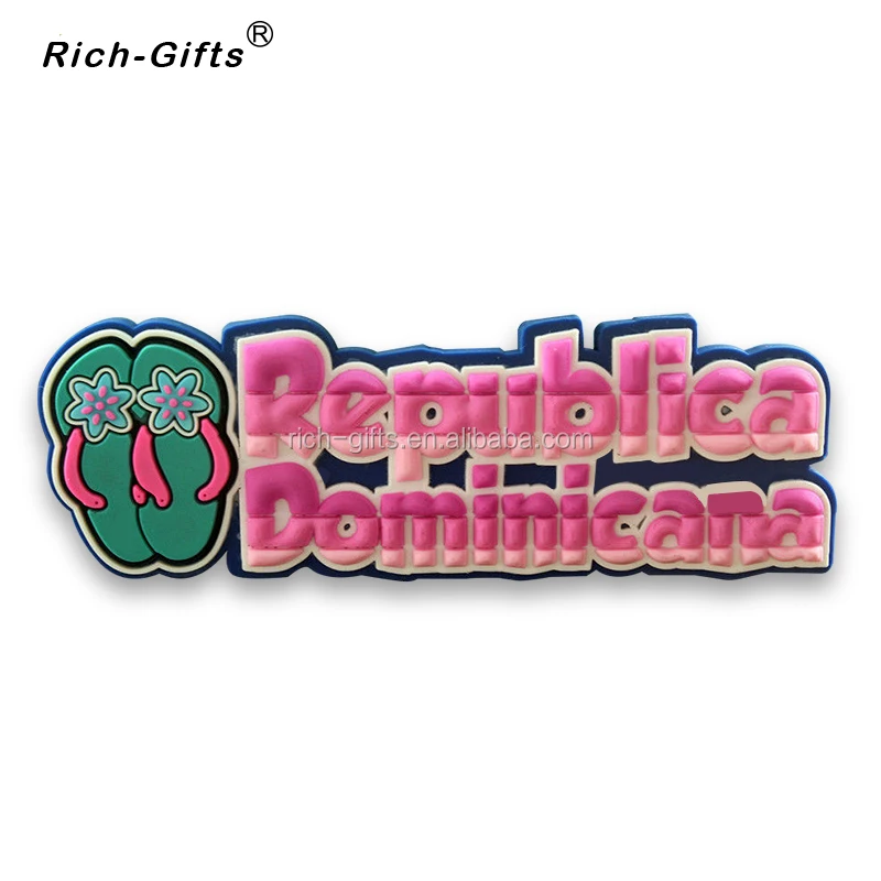 
Custom cartoon 3D soft PVC magnet fridge magnet with flip flop LOGO for Punta Cana 