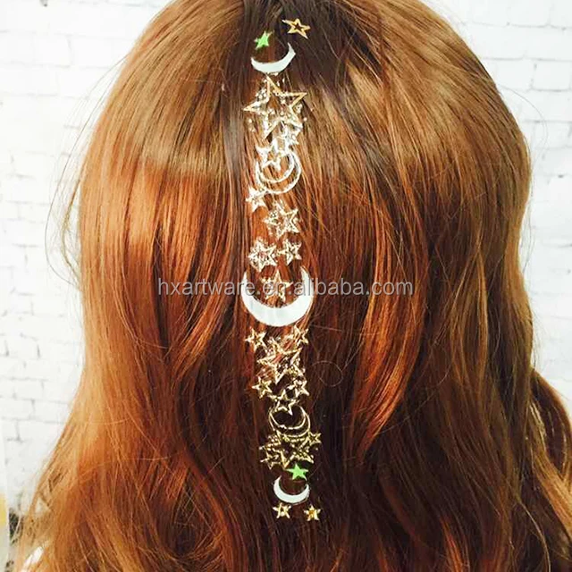 New body art women metallic hair tattoo sticker free samples