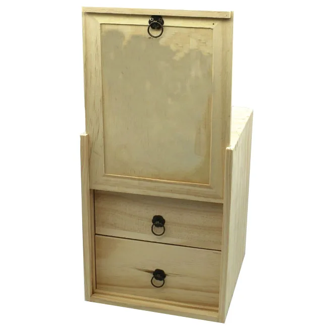 Wooden Essential Oil Box 3 Tier Oils Storage Case Holds 75 Bottles Natural Pine